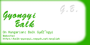 gyongyi balk business card